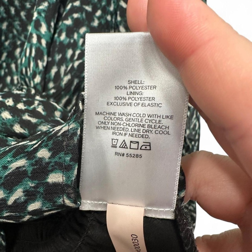 Express Black & Green Printed Ruffle Surplice Blouse - Picture 4 of 8